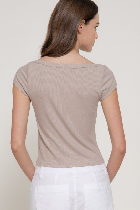 Knit Top Taupe- T14473