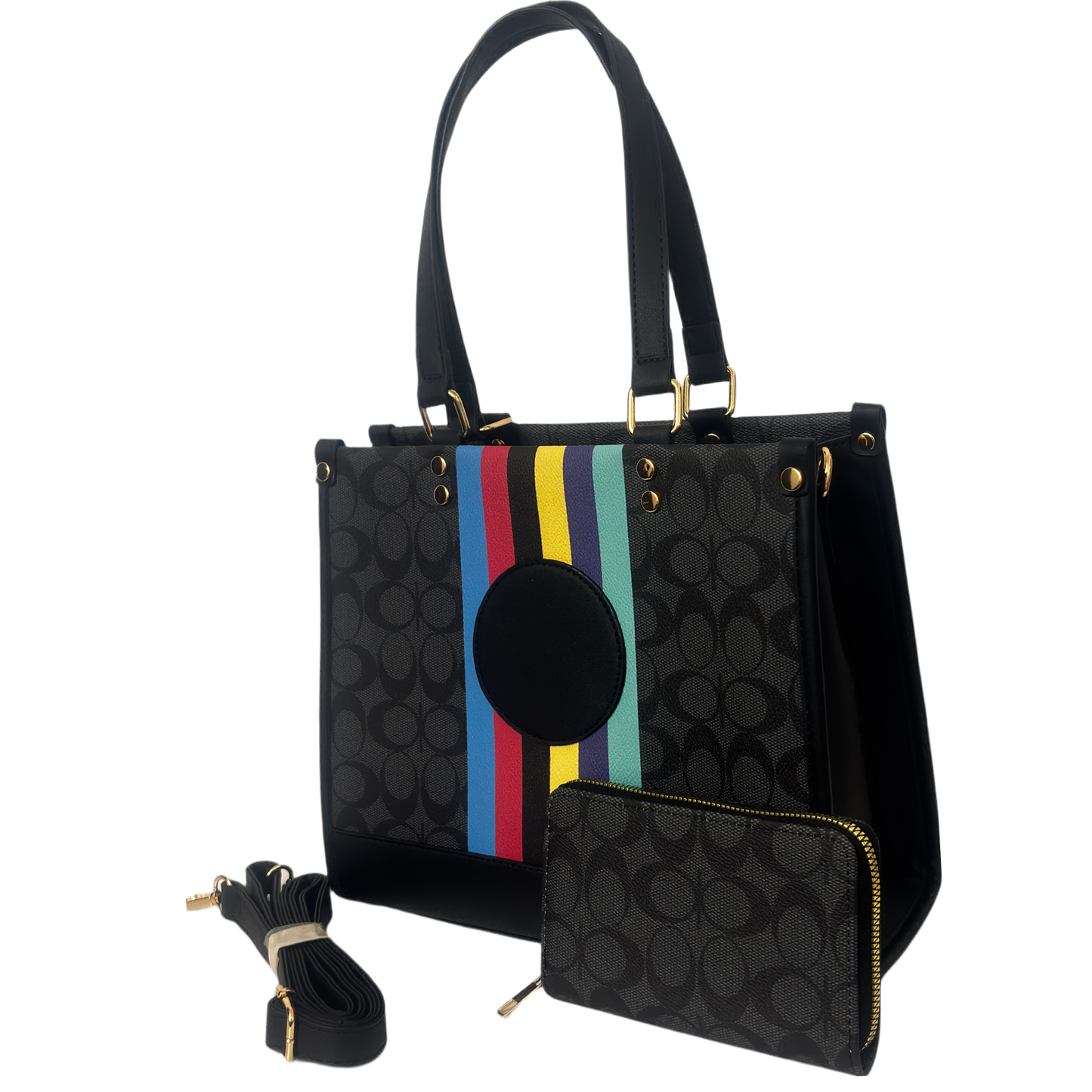 Multi Stripes Bag and Wallet