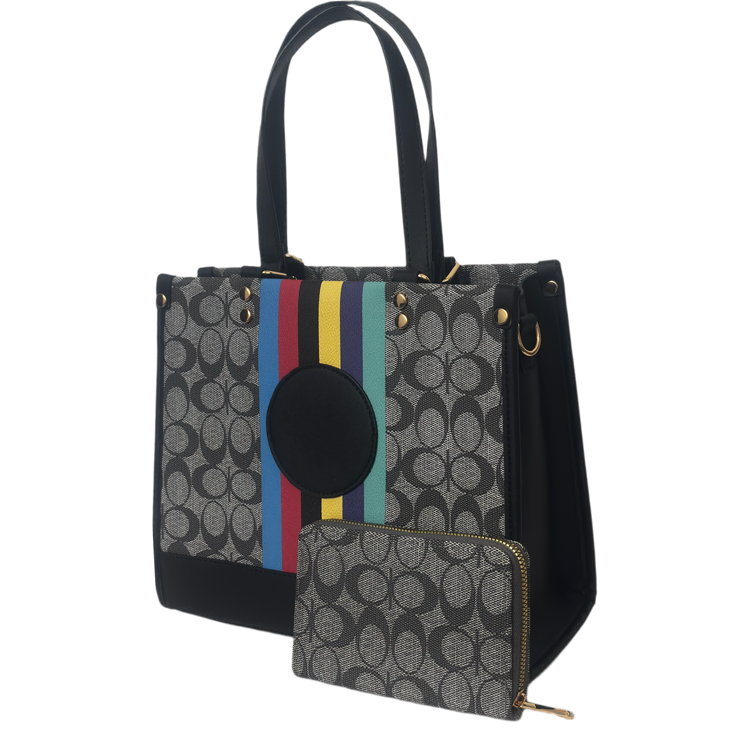 Multi Stripes Bag and Wallet