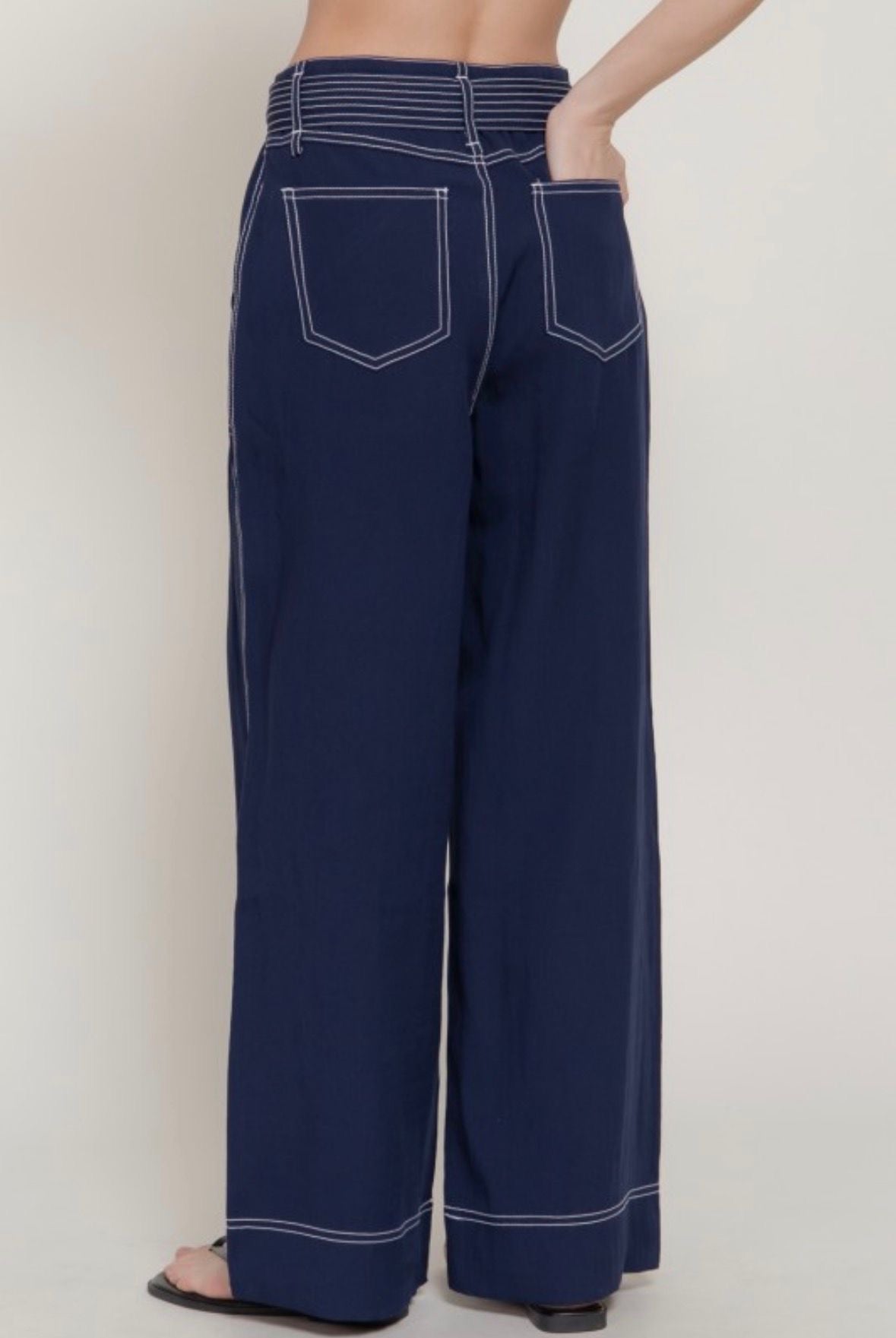 Wide Leg Pant With Belt