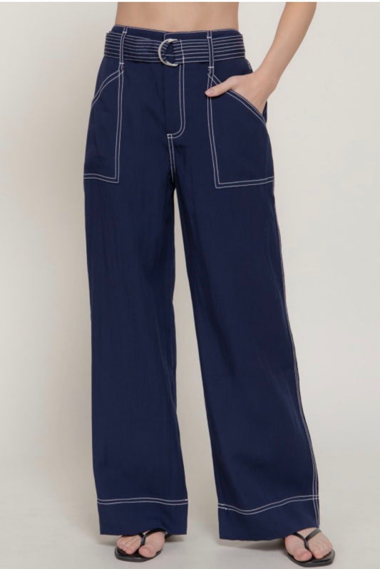 Wide Leg Pant With Belt