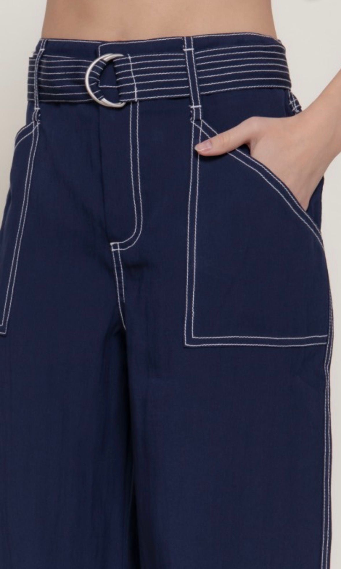 Wide Leg Pant With Belt
