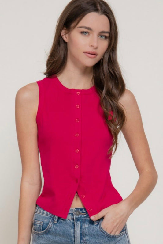 Sleeveless Top Magenta
