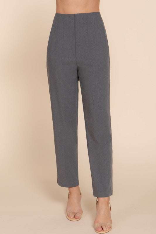 High Waist Long Pants Gray