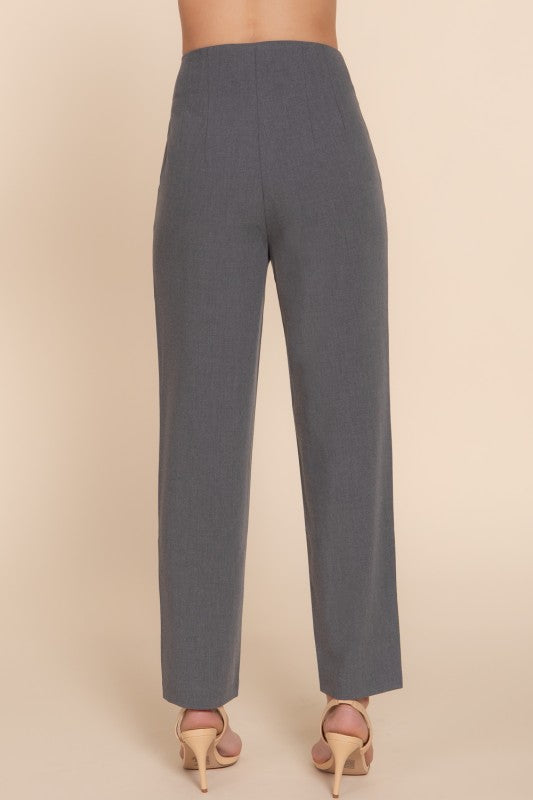 High Waist Long Pants Gray