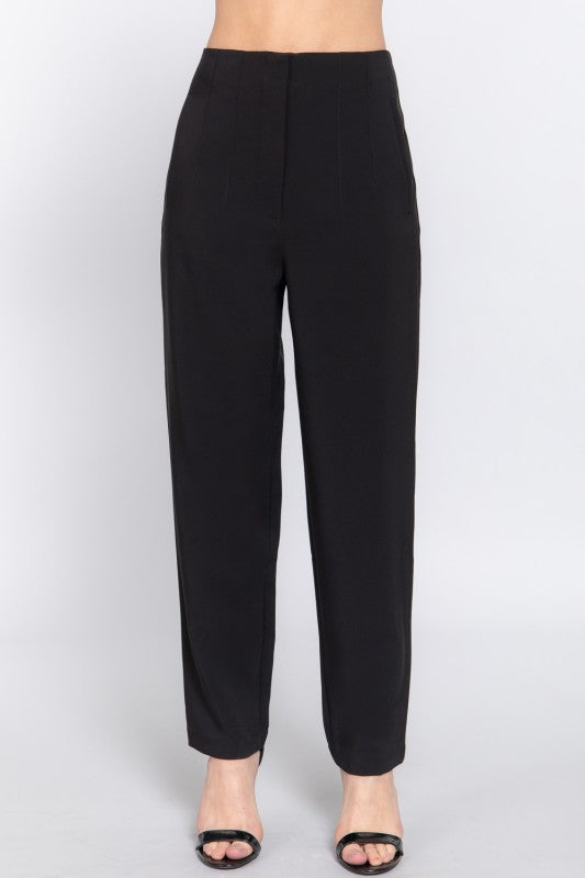 High Waist Long Pants Black- P13839
