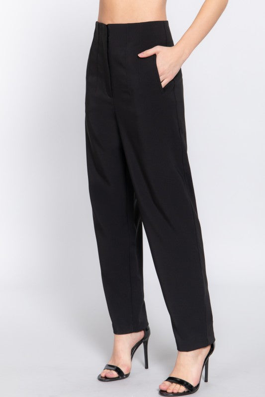 High Waist Long Pants Black- P13839