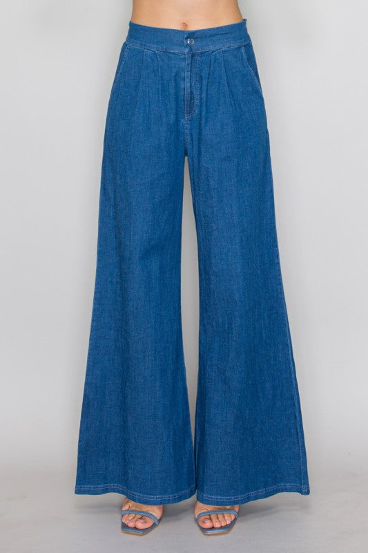 Denim Ruffled Long Pant- HMP41035