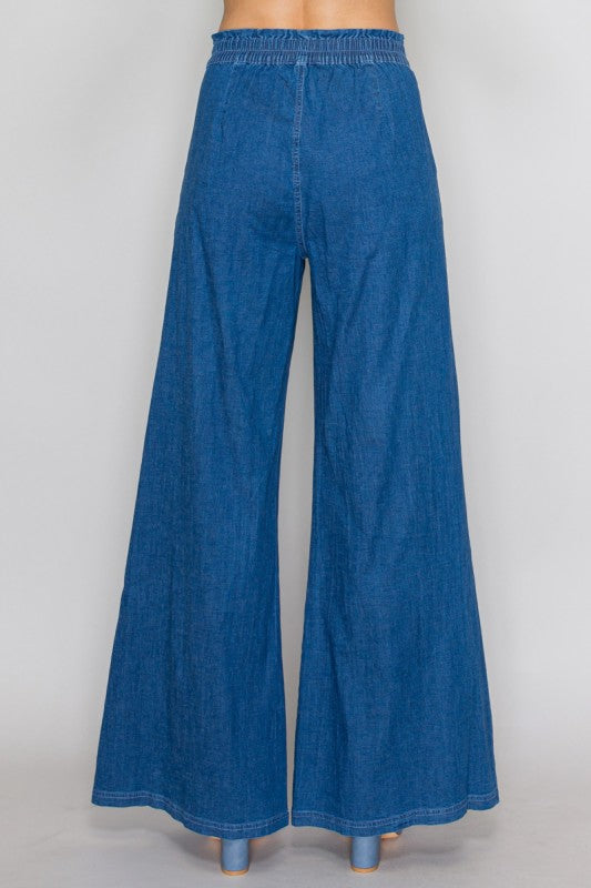 Denim Ruffled Long Pant- HMP41035