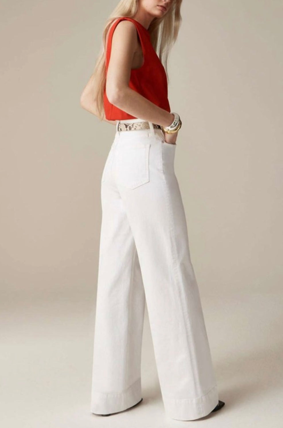 White Faded Straight jean