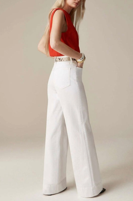 White Faded Straight jean