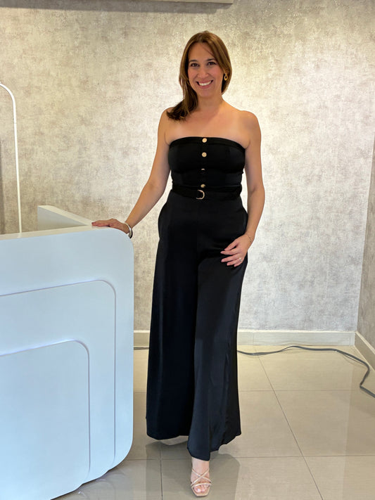 Black Strapless Jumpsuit