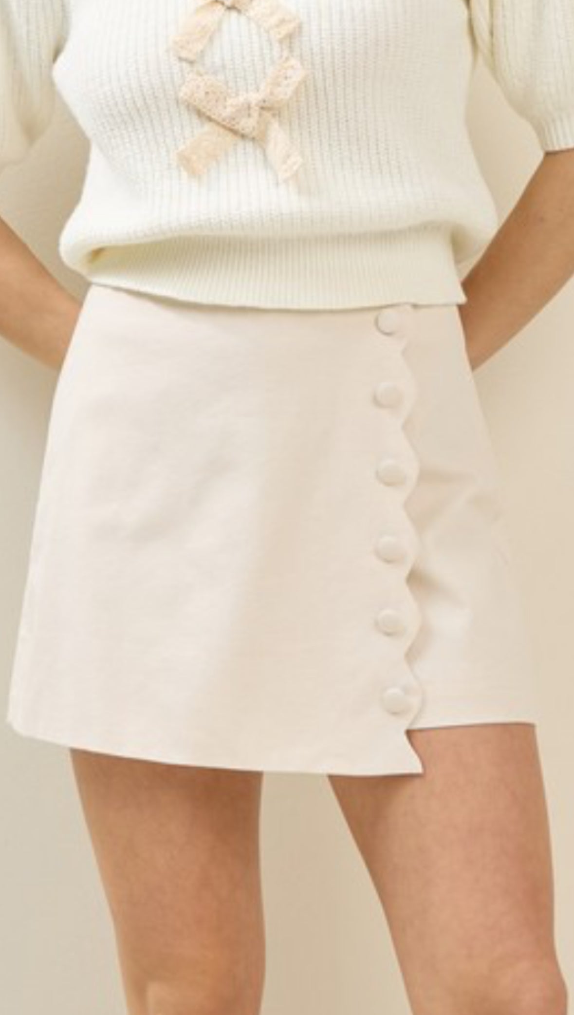 Scalloped Mini Skort